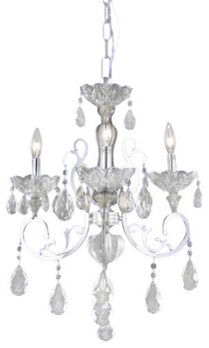 Elegant Aria Dining Room Light, Chrome Finish With Royal Cut Crystal