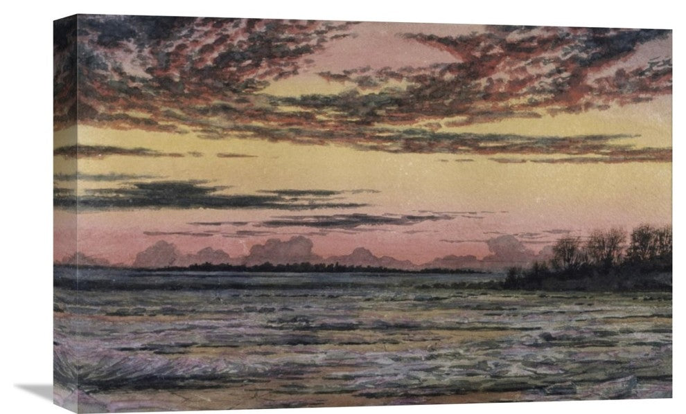 "Sunset Over the Ice" Stretched Canvas Giclee by Frederic E. Church, 22"x14"