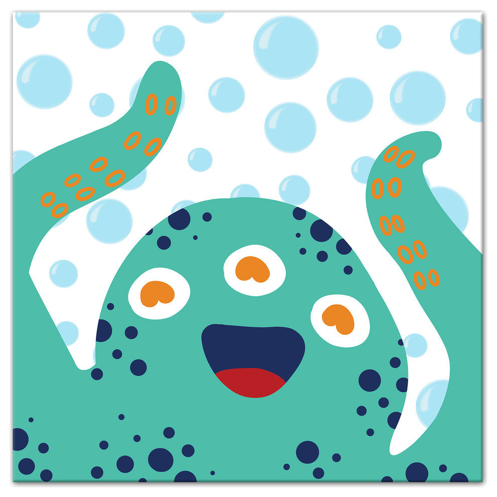 Green Sea Monster 12x12 Canvas Wall Art