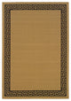 Oriental Weavers Lanai Beige/Black Greek Key Border Indoor/Outdoor Rug 3'7"X5'6"