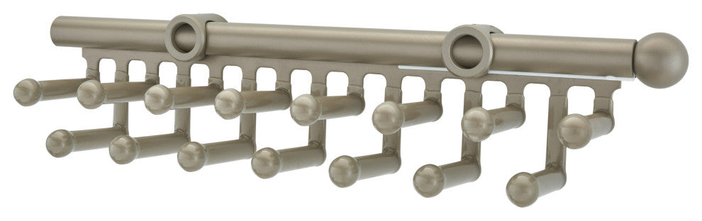 Sliding Tie Rack for Custom Closet Systems, Satin Nickel
