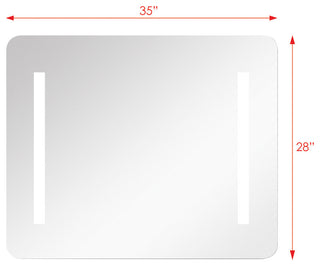 Transolid Veda 35-in X 30-in LED Back-Lit Mirror with Touch Sensor, Silver