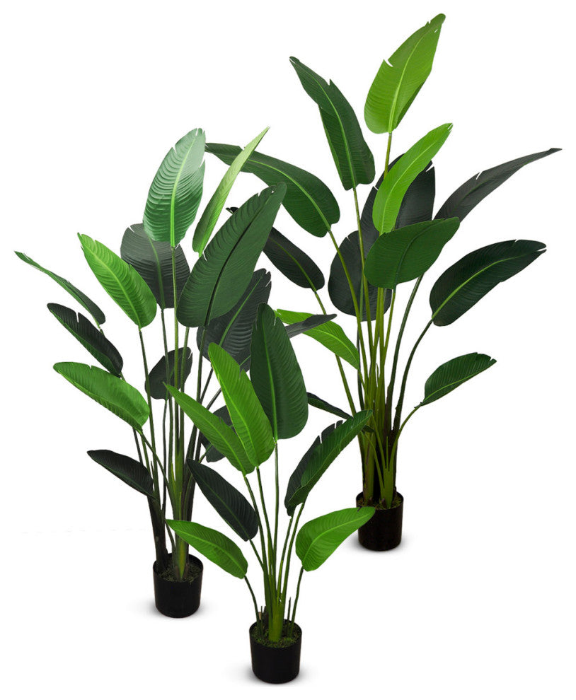 Faux Botanical Traveler's Palm in Green 88"H