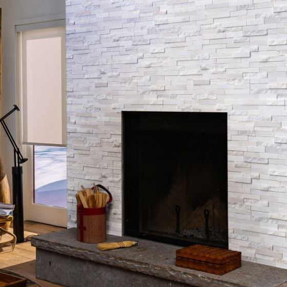 Arctic White 6X12X6 MultiFinish Corner Ledger Panel, 18 Sft