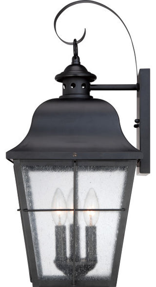 Quoizel MHE8410K Three Light Outdoor Wall Lantern Millhouse Mystic Black