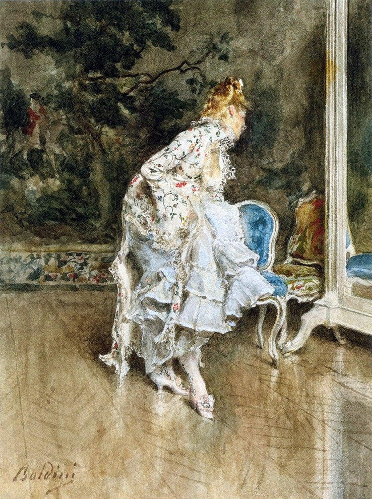 Giovanni Boldini The Beauty Before The Mirror, 21"x28" Wall Decal