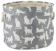 Polyester Pet Bin Cats Meow Gray Round Small 9x12x12