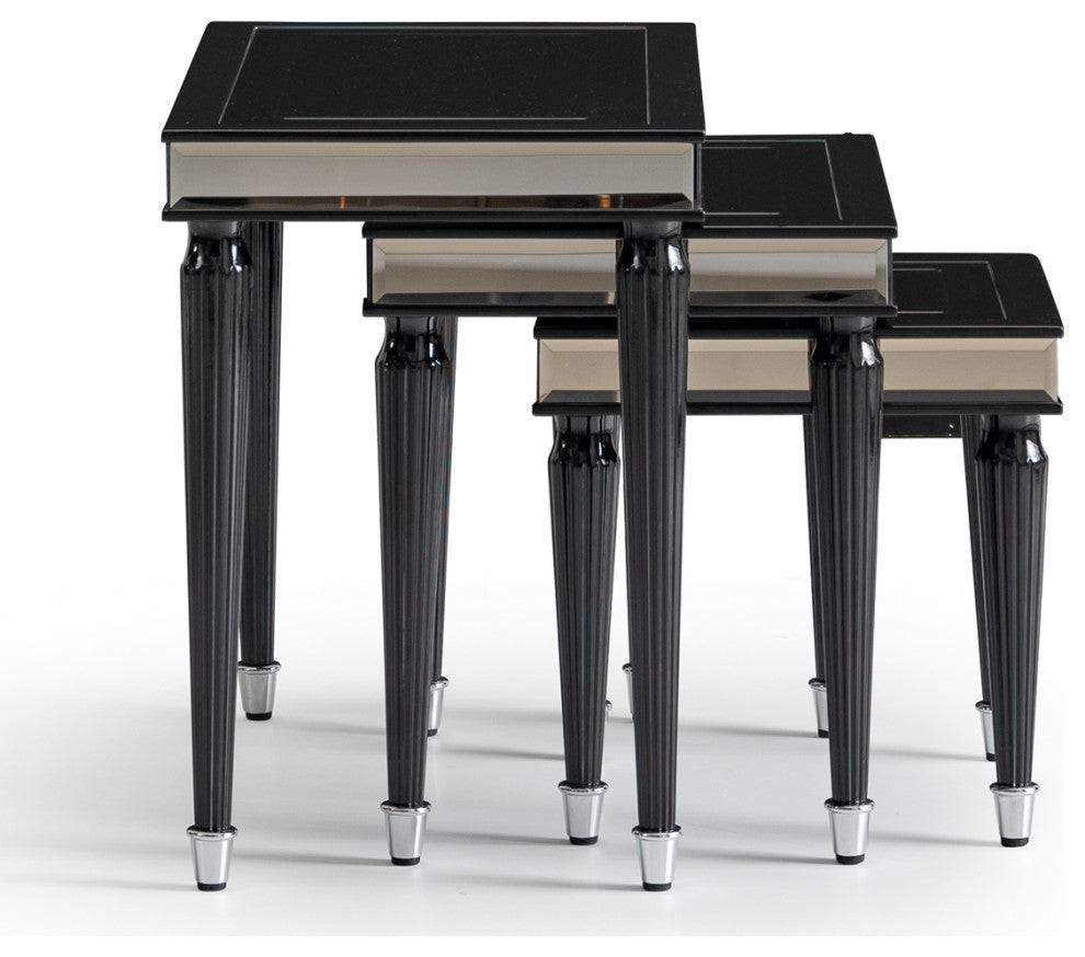 La Francaise Nesting Tables Set of 3 Black Ice