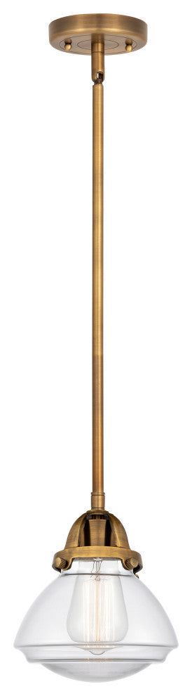 Olean Mini Pendant, Brushed Brass, Clear, Clear