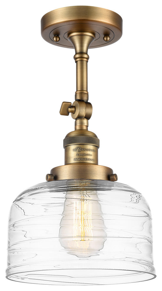 INNOVATIONS 201F-BB-G713 1-Light Semi-Flush Mount Brushed Brass