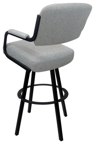 Swivel Metal Bar Stool on Warren Base, Hemsath Slate/Black, 26"