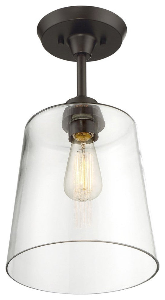 Savoy House Meridian 1 Light Semi-Flush Oil Rubbed Bronze