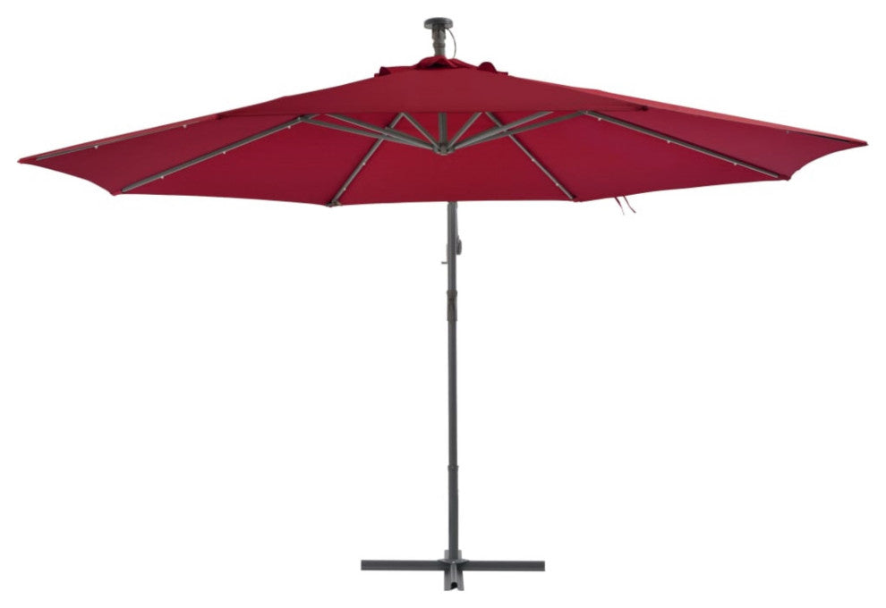 Vidaxl Cantilever Umbrella With Aluminum Pole 137.8" Bordeaux Red