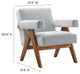 Lyra Fabric Armchair - Set of 2 - Light Gray Fabric