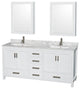 Wyndham WCS141472DWHCMUNSMED 72 Inch Double Bathroom Vanity in White