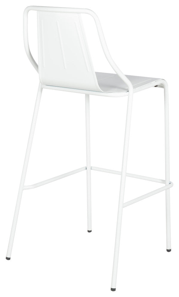 Corrissa Patio Bar Stool in Frosted White (Set of 4)