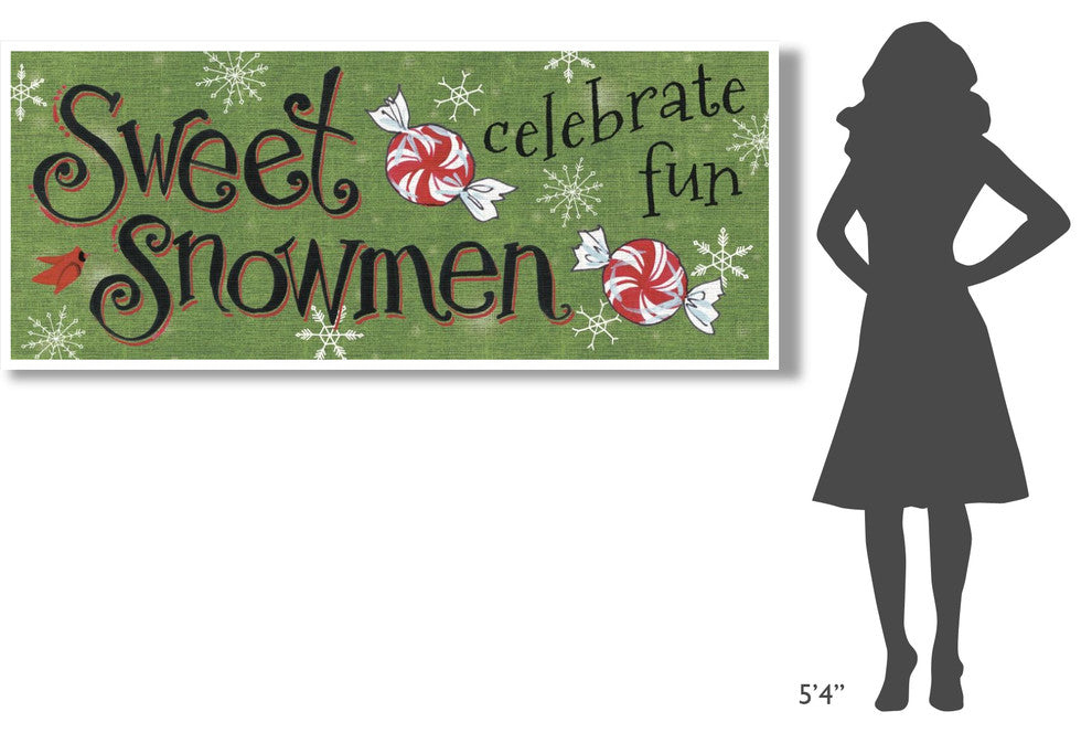 "Sweet Snowmen Sign II" Digital Paper Print by Anne Tavoletti, 77"x32"