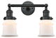 Small Canton 2-Light Bath Vanity-Light, Matte Black, Matte White