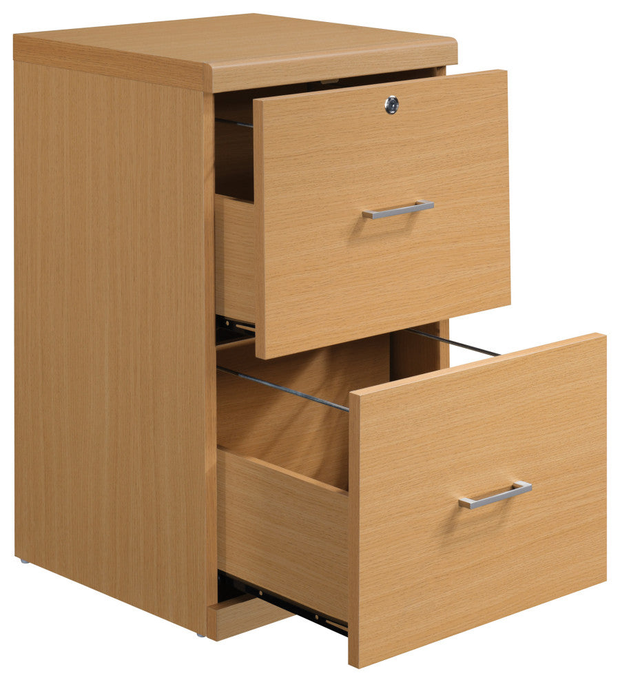 Alpine 2-Drawer Vertical File With Lockdowel Fastening System, Natural Finish