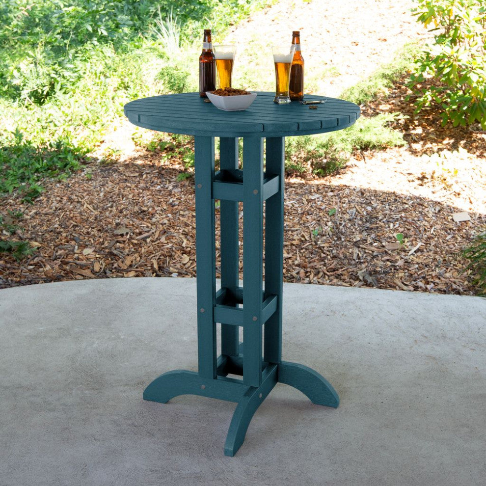 Round 30" Diameter Bar Dining Table, Nantucket Blue