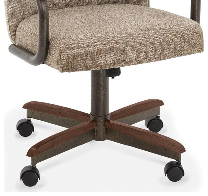 Chromcraft Douglas Swivel Dining Chair in Walnut and Texture Bronze (Set of 2)