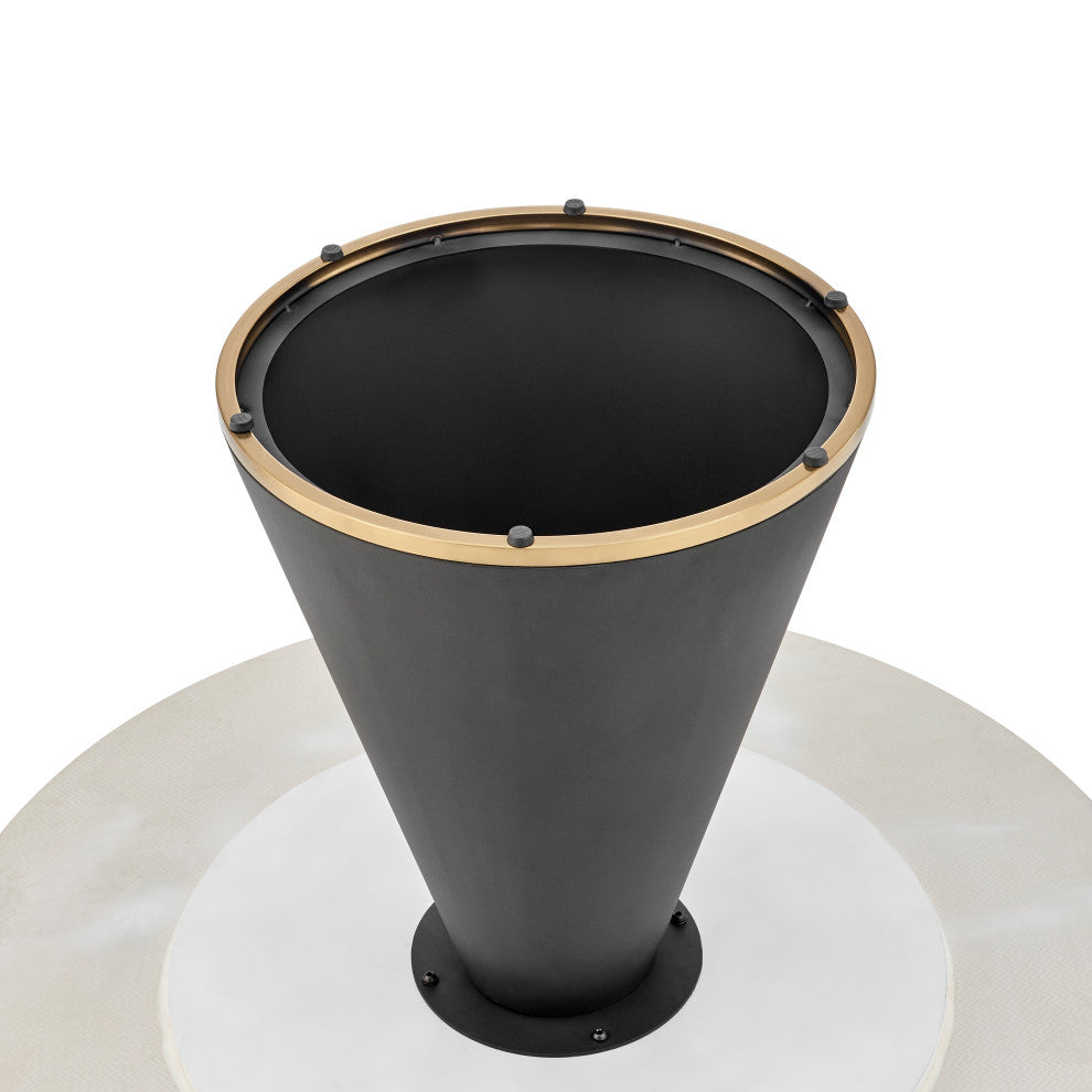 Geneva Ceramic Top 51" Round Dining Table w/ Gold Trim