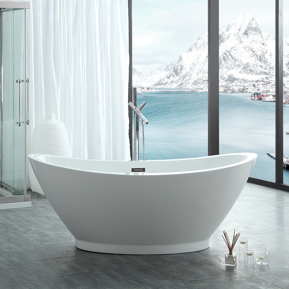 Serenity 69"x33.5" Freestanding Soaking Bathtub