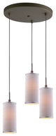 Woodbridge Lighting Sypta 3-Light Cluster Pendant, Bronze, Gray