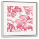 "Pink Florals" White Floating Framed Canvas, 30"x30"