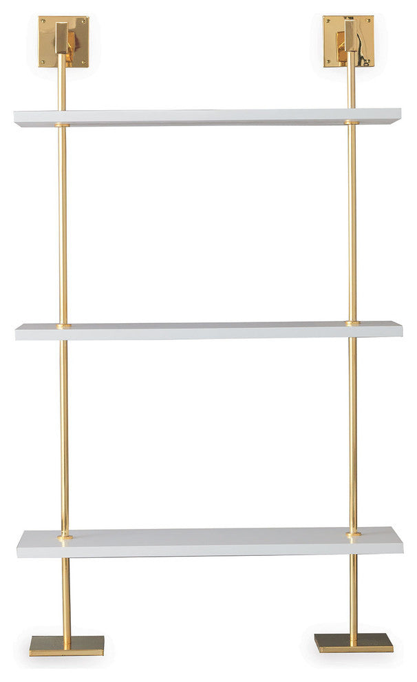 Marais 3-Tier White/Gold Shelf