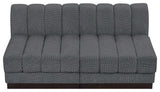 Quinn Chenille Upholstered 2-Piece Modular Sofa, Grey