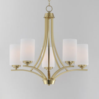 Maxim 20035 Deven 5 Light 24"W Pillar Candle Style Chandelier - Satin Brass