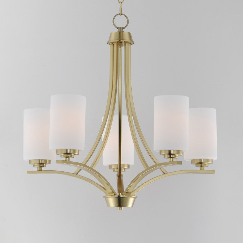 Maxim 20035 Deven 5 Light 24"W Pillar Candle Style Chandelier - Satin Brass