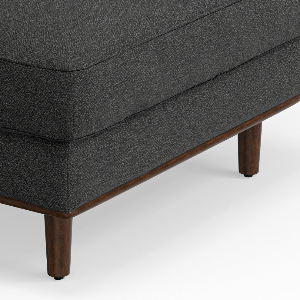 Morrison Mid Century Left Sectional Wide Sofa Tightly Woven Performance Fabric, Charcoal Grey