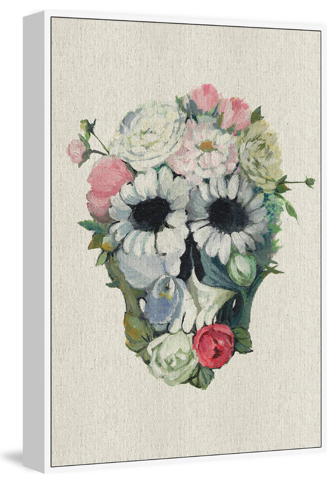"Fancy Floral" Floater Framed Painting Print on Canvas, 12"x18"