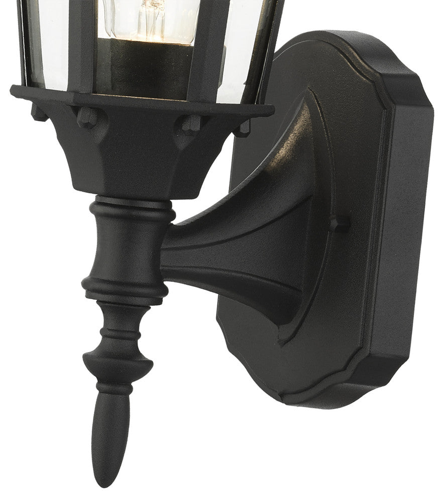 Textured Black Traditional, Historical, Outdoor Wall Lantern