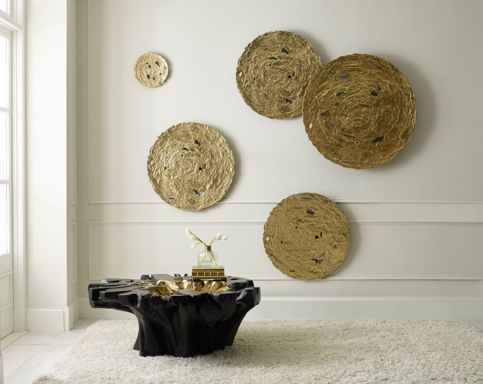 Molten Disc Wall Art, Gold Leaf, Medium