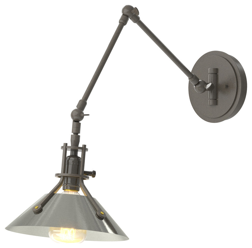 Henry Sconce, Dark Smoke Finish, Sterling Accents