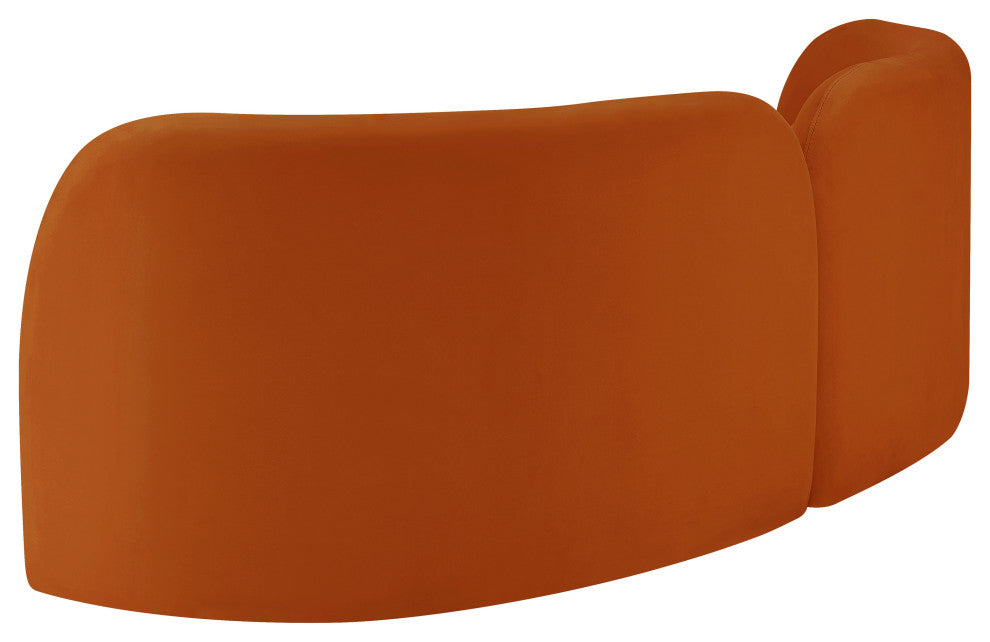Daphne Upholstered Chair/Loveseat/Sofa, Cognac, Velvet, Sofa