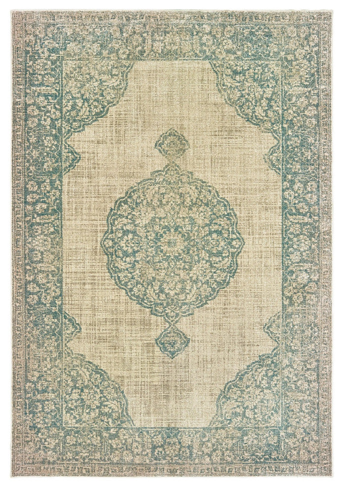Oriental Weavers Raleigh Ivory/ Blue Oriental Indoor Area Rug 6'7"X9'6"