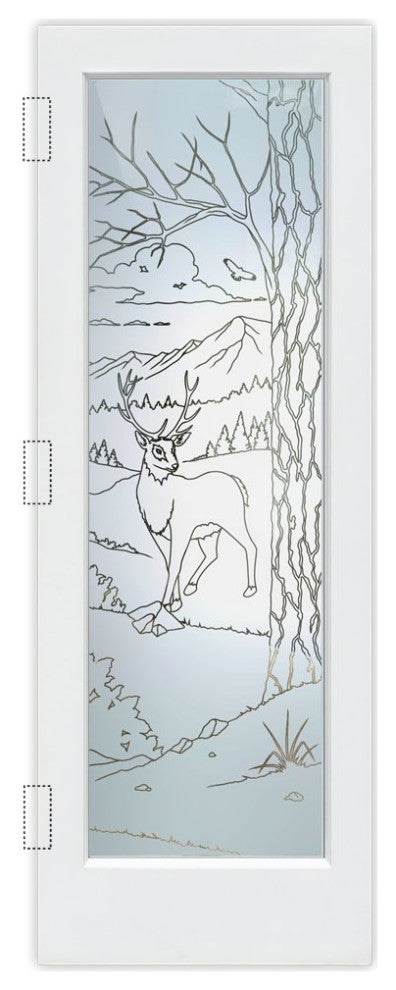 Interior Prehung Door or Interior Slab Door - Wandering White Tail - Primed...