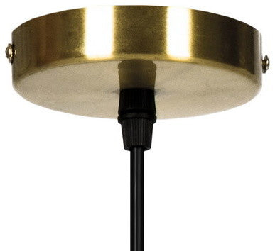 Hammered Glass Pendant Light with Brass Ring, 1 Ceiling Hanging Light, Clear, Large