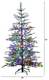 6ft. Pre-Lit Artificial Natural Fresh Cut Fir Christmas Tree