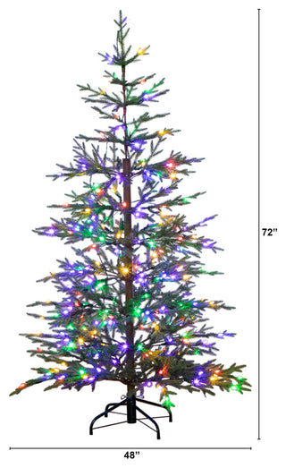 6ft. Pre-Lit Artificial Natural Fresh Cut Fir Christmas Tree