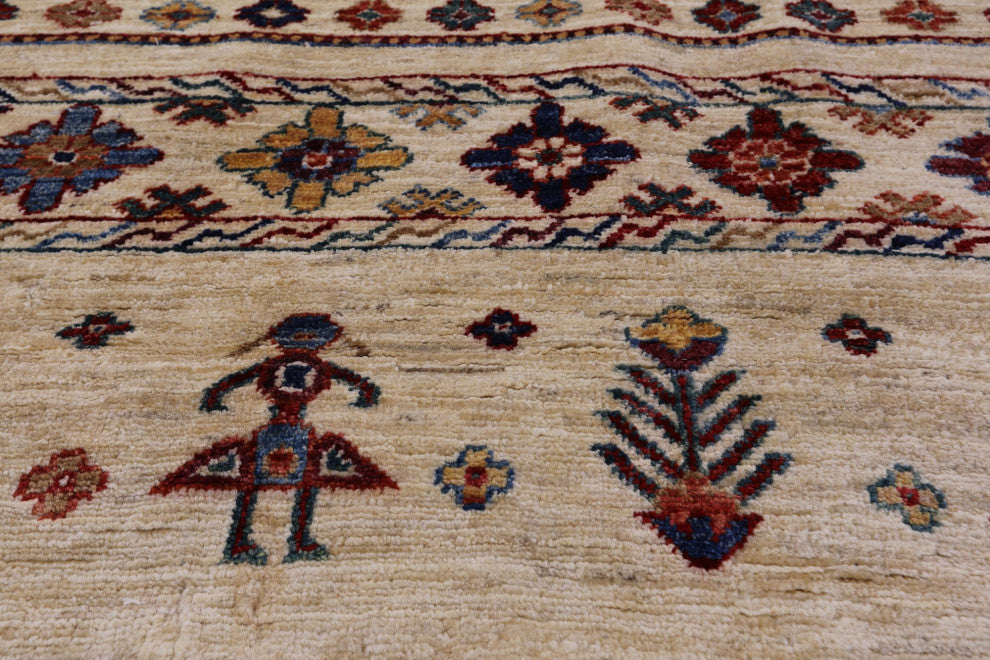 8' 0" X 11' 2" Handmade Persian Gabbeh Tribal Wool Rug Q10964