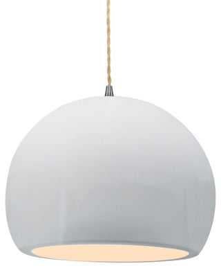 Radiance Large Globe Pendant, Gloss White Frame, Brushed Nickel, LED-Cord