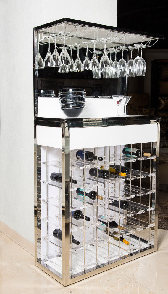 State St. Wine Bar Cabinet - Off White