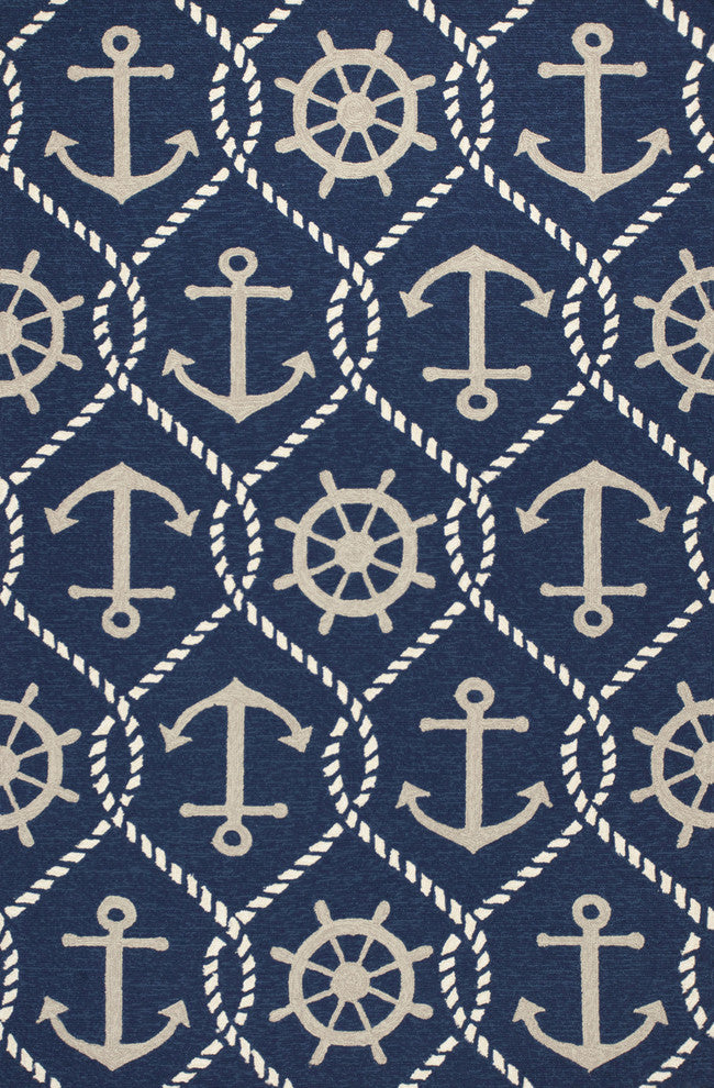 Harbor 4220 Navy Marina Rug, 2'x3'