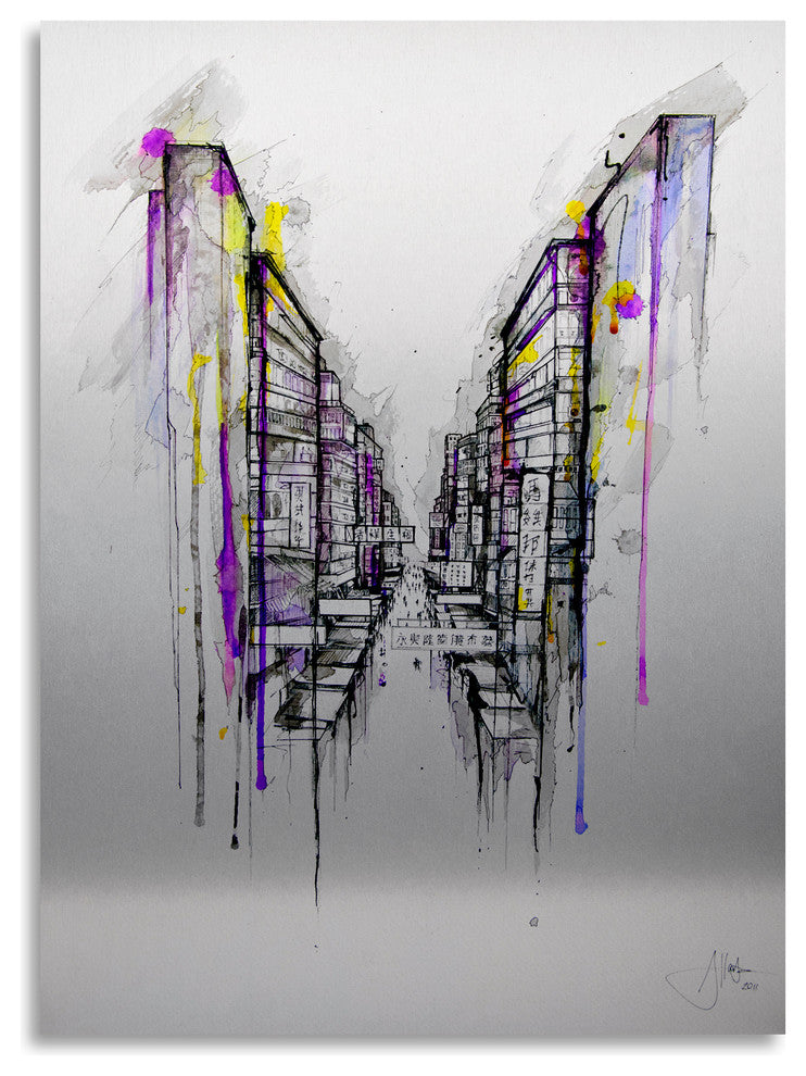 Marc Allante 'This City Sleeps' Floating Brushed Aluminum Art, 16x22