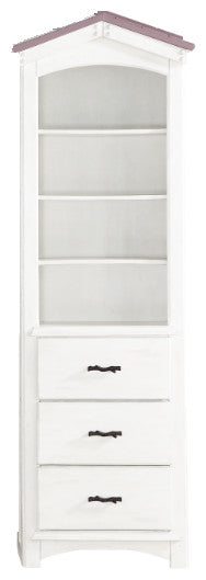 Acme Tree House Bookcase Cabinet Pink and White Finish